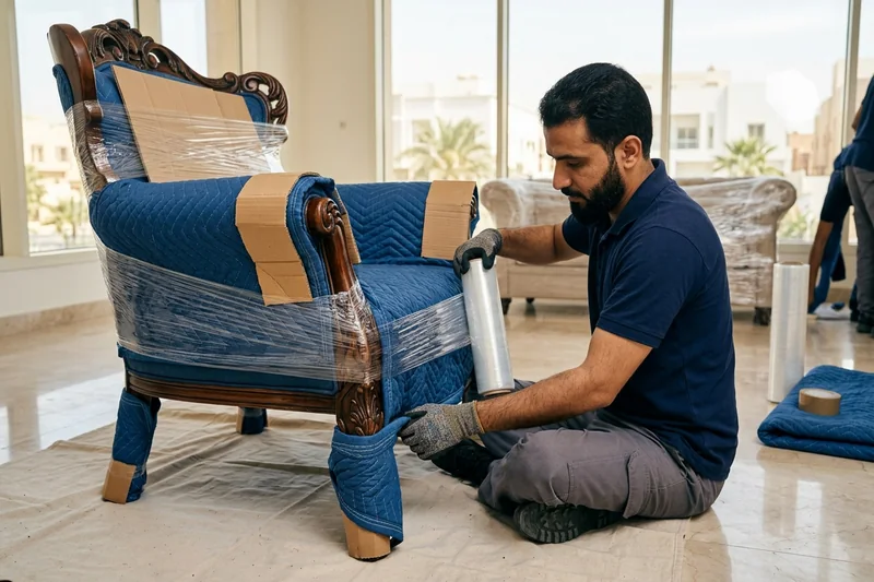 تقنيات وخامات تغليف الكنب والأثاث الخشبي بالبطانيات المبطنة والزوايا الكرتونية